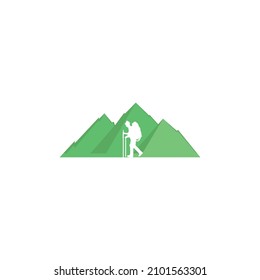 hiking vector logo template for your business, simple, modern, and editable