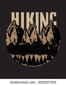 Hiking vector t shirt design for hiking and adventure lovers