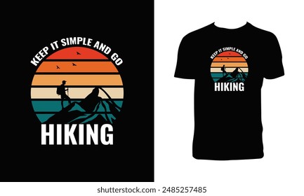 Diseño de camiseta de Vector de senderismo.