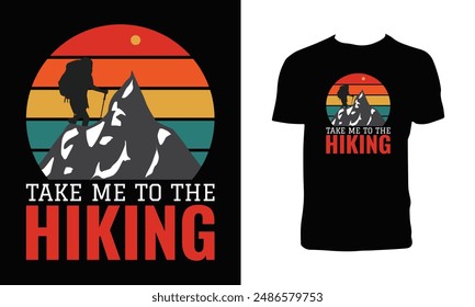 Hiking Vector T Shirt Design.