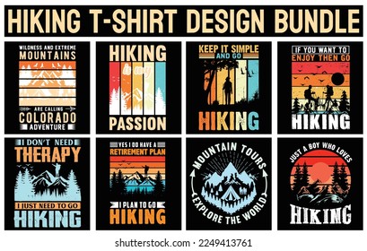 Hiking Vector T-shirt design Bundle.