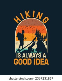 Hiking vector T-shirt Design, camping t-shirt design