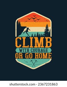 Diseño de camisetas vector de senderismo, diseño de camisetas de camping