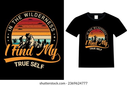 Hiking vintage retro t shirt design, hiking, holiday, vector graphic t shirt, hiking mountain