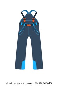 Hiking winter pants isolated vector icon. Outdoor activity, nature traveling equipment element.