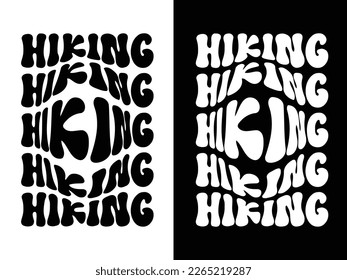 HIking word worp t-shirt design, free svg and png