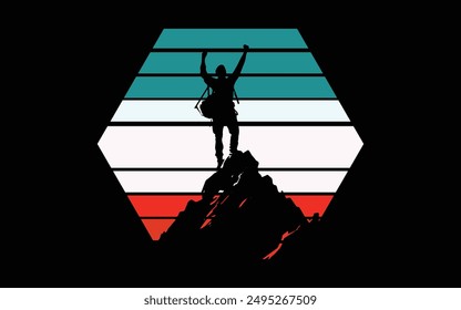 hiking-mounting unique design and vector