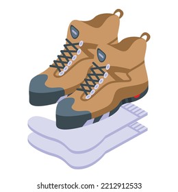 Hikings Boots Icon Isometric Vector. Army Boot. Climbing Shoe