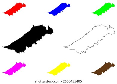 Cidade de Hikone (Japão, Nihon-koku ou Nippon-koku, região de Kansai) mapa ilustração vetorial, esboço de rabisco Mapa de Hikone-shi