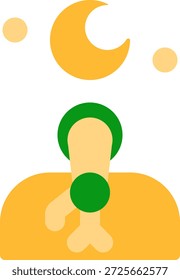 Hilal diseño de icono de estilo plano