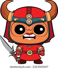 hilarious 3D cartoon warrior with a knack for causing laughter rather than fear on the battlefield. Despite his warrior status, he stands at an average height of four feet