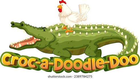 A hilarious cartoon crocodile surprises with its adorable antics