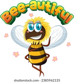 A hilarious cartoon illustration featuring adorable animals with a bee-autiful twist