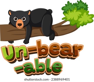 A hilarious cartoon illustration featuring a bear with a punny twist