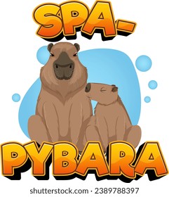 A hilarious cartoon illustration featuring a capybara in a spa-themed pun