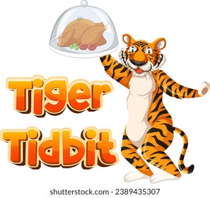 A hilarious cartoon illustration featuring a clever play on words with a cute tiger