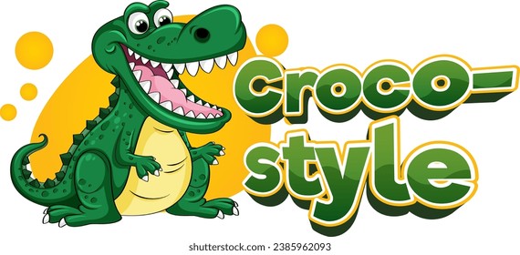 A hilarious cartoon illustration featuring a cute crocodile in a unique style