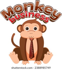 A hilarious cartoon illustration featuring cute monkeys in a business setting