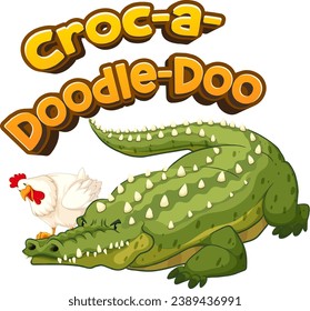 A hilarious cartoon illustration featuring a cute crocodile with a punny twist