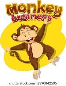 A hilarious cartoon illustration featuring cute monkeys in a business setting