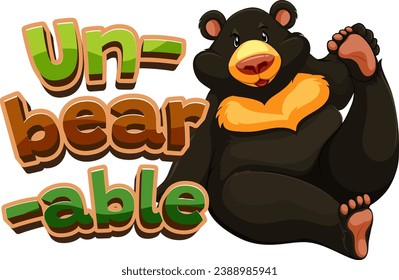 A hilarious cartoon illustration featuring a pun on the word 'un-bear-able'