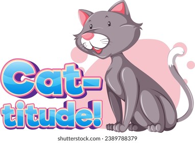 A hilarious cartoon illustration of a funny animal with cat-titude