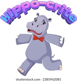 A hilarious cartoon illustration of a hypocritical hippo