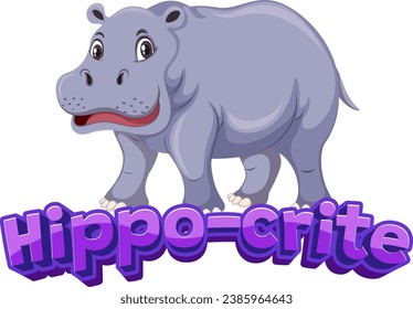 A hilarious cartoon illustration of a hypocritical hippo