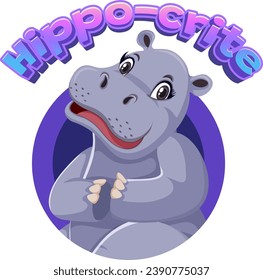 A hilarious cartoon illustration of a hypocritical hippo
