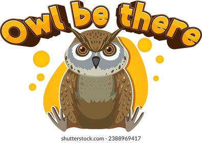 A hilarious cartoon illustration of an owl with a clever pun