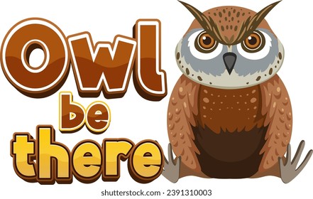 A hilarious cartoon illustration of an owl with a clever pun