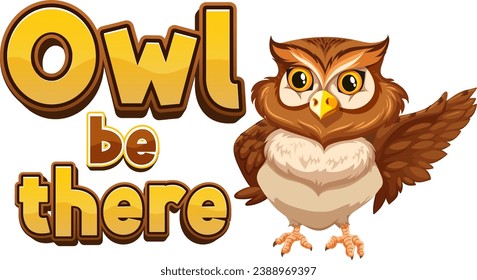 A hilarious cartoon illustration of an owl with a pun