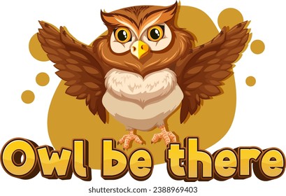 A hilarious cartoon illustration of an owl with a pun