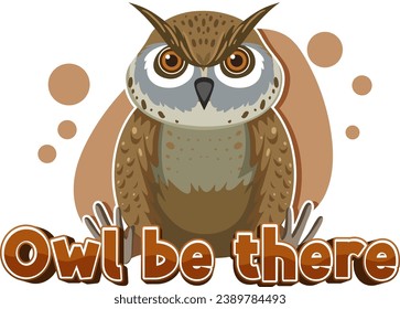 A hilarious cartoon illustration of an owl with a pun