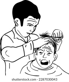 "Hilarious Haircuts: A Funny Cartoon Character"
"Laugh Out Loud: A Cartoon Character with a Funny Haircut"