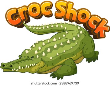 A hilarious vector illustration of a cute crocodile with a shocking twist