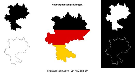 Hildburghausen (Thuringen) conjunto de mapas en blanco