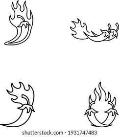 hili icon. Pepper icon. Hot pepper icon. Chili pepper vector icon.