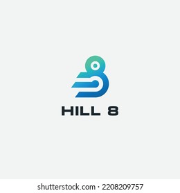 hill 8 technology system logo vector illustration
