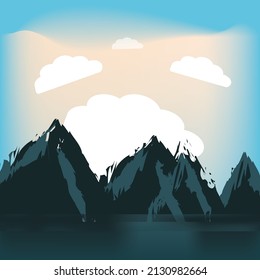 Hill Background Design Vector.Hill wallpaper background.