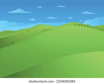 Ilustración del paisaje de fondo de la colina