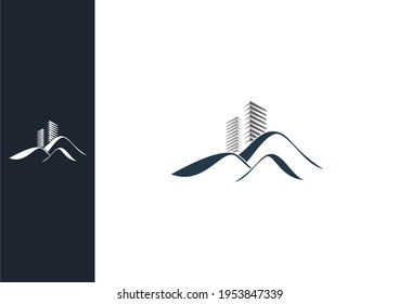 Hill bilding business logo design 