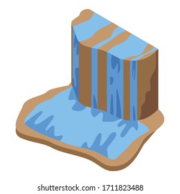 Hill cascade icon. Isometric of hill cascade vector icon for web design isolated on white background