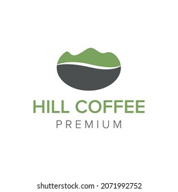 hill coffee logo icon vector template