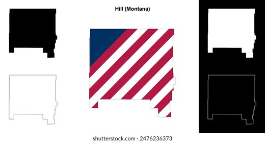 Hill County (Montana) outline map set