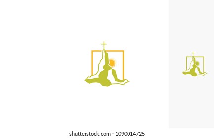 hill cross shining christian catholic logo