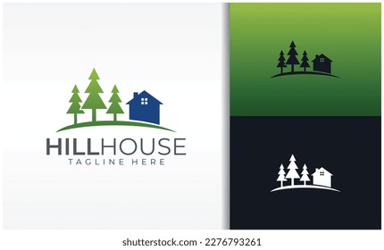 Hill and house logo vector