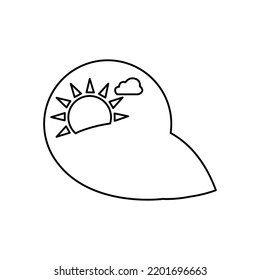hill icon, sun, nature concept, vector illustration