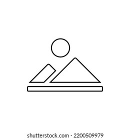 Hill, landscape, mountain icon. Outline vector design.
