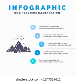 hill, landscape, nature, mountain, fireworks Infographics Template for Website and Presentation. GLyph Gray icon with Blue infographic style vector illustration.